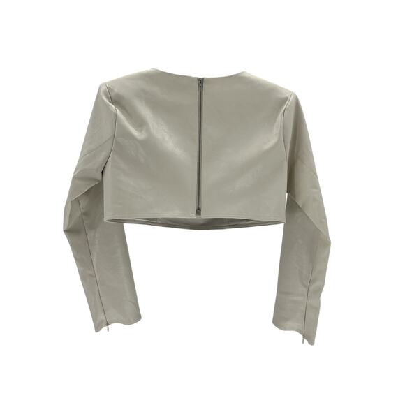 Nonchalant Label 'Cardiff' White Pu Crop Top Size XS - Picture 3 of 4